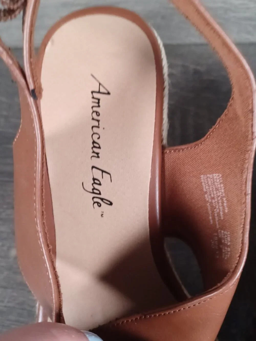 American Eagle Women's Size 8.5 Brown Wedge Heels With Buckles
